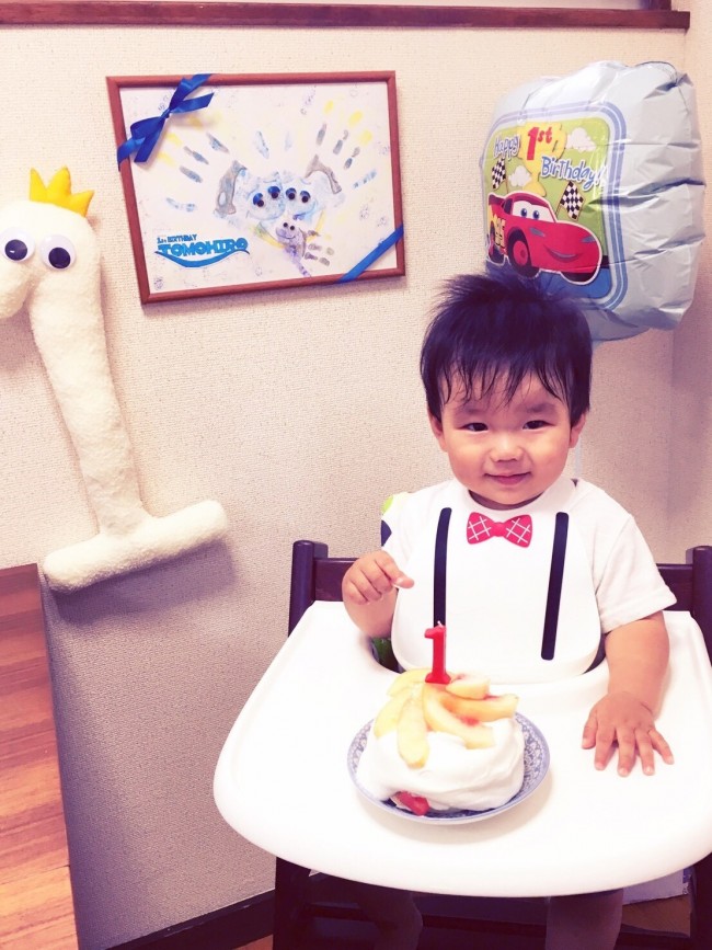 手形アートにクッション、お気に入りのバルーンで思い出に残る一日でした