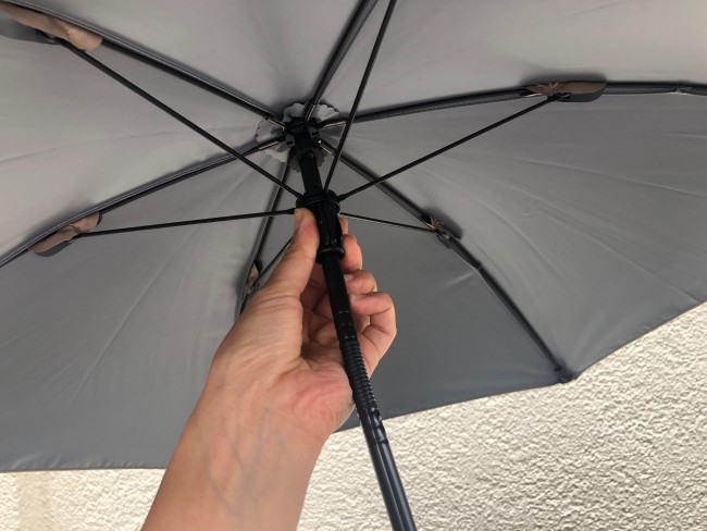 傘の開き方は普通の傘と同じ仕様