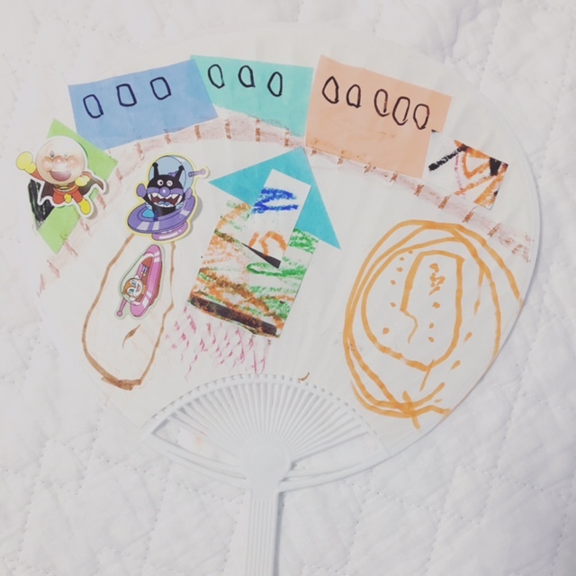息子作のうちわ! 飾るだけでなく、実際に使えるものだとうれしいですね♡