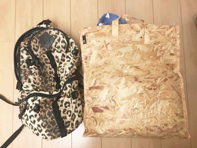 リュックもバッグも軽くて大きいものが便利です。ビニール素材はアクティブな旅行でも汚れがつきにくくて◎