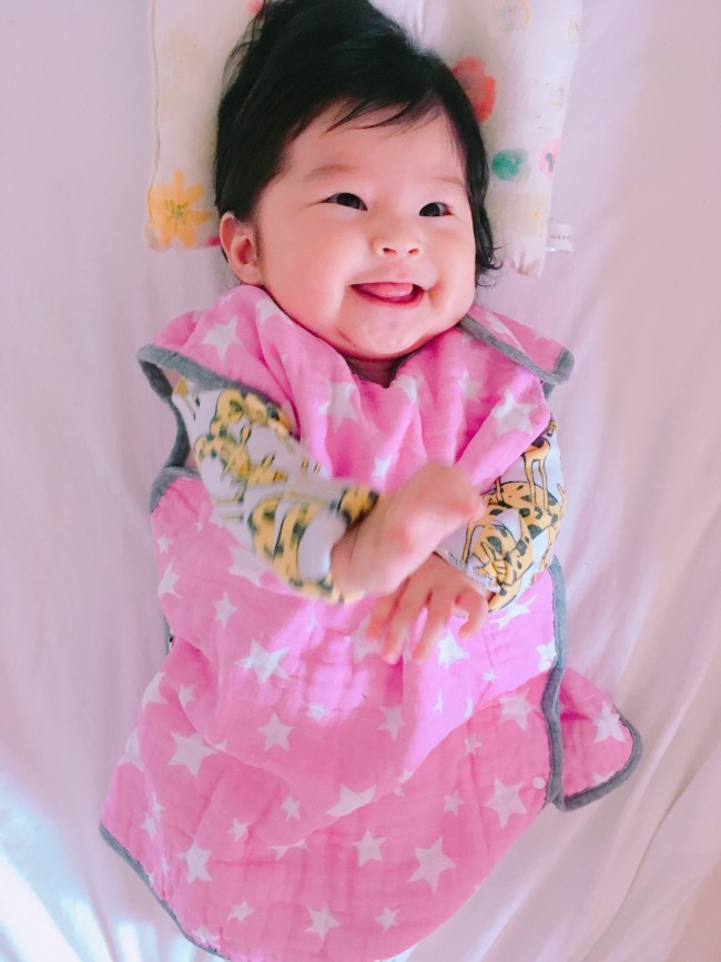 ニコニコな娘。スリーパーは秋冬のおねんねに必需品です!