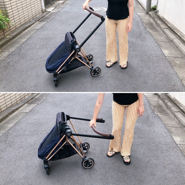 ハンドルを折りたたみます