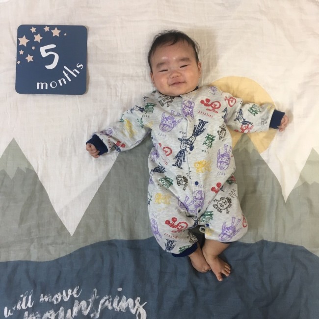 こんな風に、月齢フォトが撮れます。かわいいでしょ♡