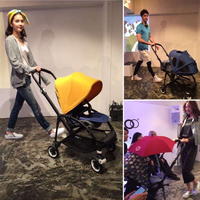 モデルさんたちが、いろいろな個性を持ったBugaboo Bee5を押して登場!