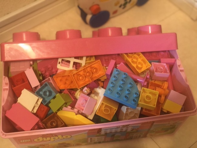 2歳だった去年は、女子カラーのデュプロをプレゼント♪