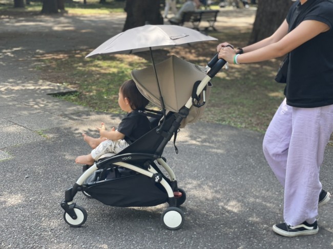 パラソルを導入してから、暑い日も安心しておでかけすることができるように