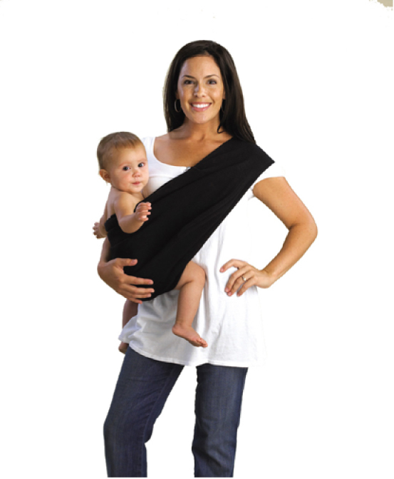 抱っこの仕方はゆりかごスタイル、よりそいスタイル、みはらしスタイル、おすわりスタイル、こしかけスタイルの5種類(写真はこしかけスタイル)