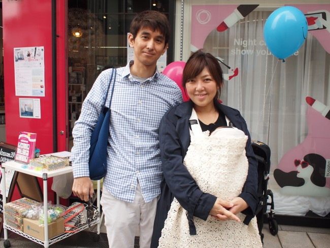 百叶ちゃん(1ヶ月)。首すわり前は、ビョルンを愛用するつもりだそう!