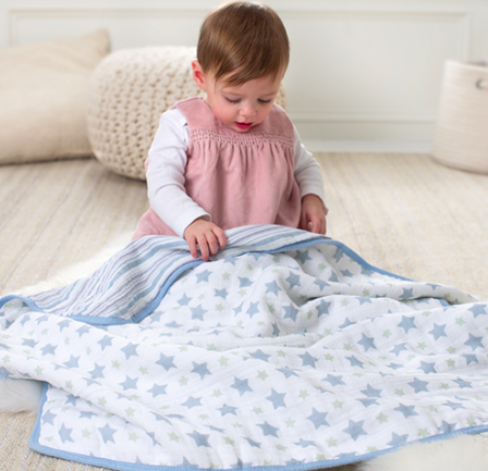 ブランケットは、ふんわりした肌触りと通気性のよいものを